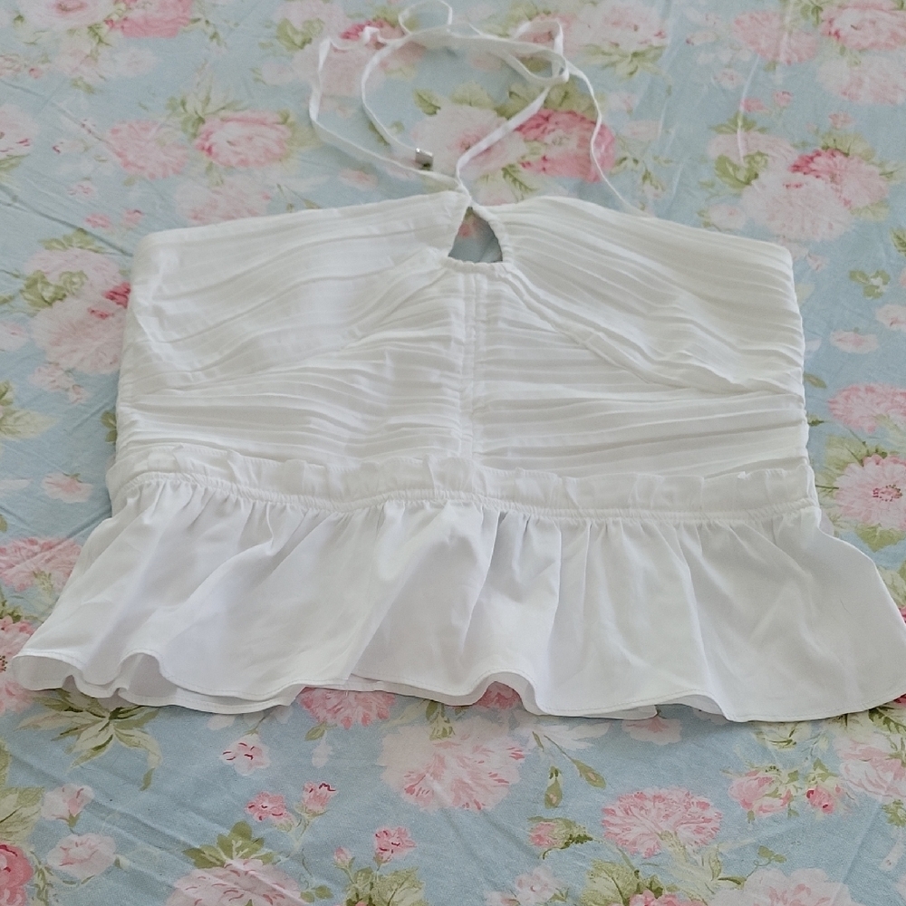 White House Black Market White Ruched Camisole